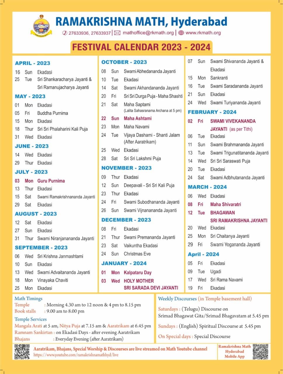 Festival Calendar English 20232024 RK Math